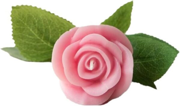 Rose Flower Shape Aesthetic Scented Candle,50G Handmade Carved Flower Clusters Soy Wax Aroma Decorative Art Candle for Table Photo Prop Valentine's Day Wedding Birthday (Pink) - Image 2