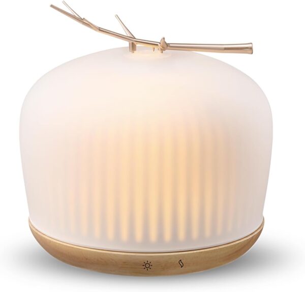 Quiet Aromatherapy Diffuser Glass: 230ML Ultrasonic Cool Mist Scent for Home with Night Light - Aesthetic for Women Girls