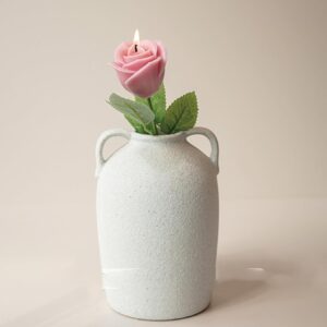 Rose Flower Shape Aesthetic Scented Candle,50G Handmade Carved Flower Clusters Soy Wax Aroma Decorative Art Candle for Table Photo Prop Valentine's Day Wedding Birthday (Pink)