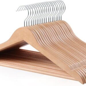 Wood Suit Clothes Hangers - Natural, 20-Pack