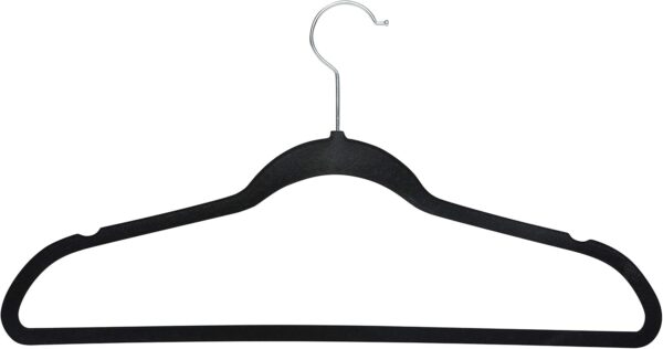 10 Super Slim Velvet Huggable Hangers in Black - Image 2