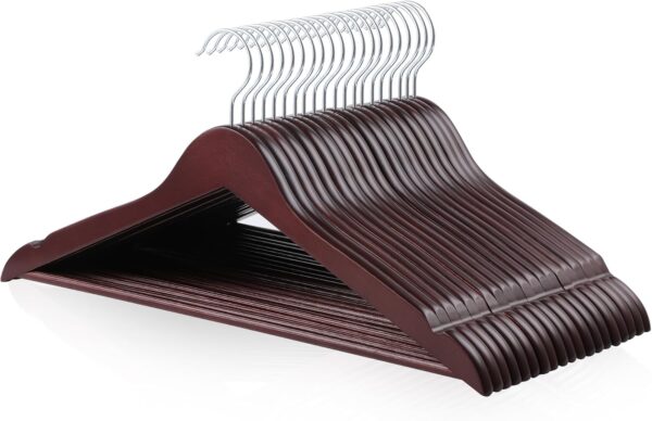 Durable Wooden Suit Clothes Hangers - Cherry, 20-Pack