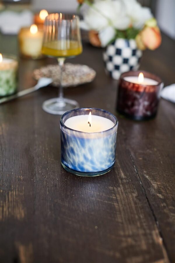 Luxury Candles in Hand-Crafted Artisan Blown Glass Scented Luxe Candle, 8-Ounce, Black Fig - Image 2