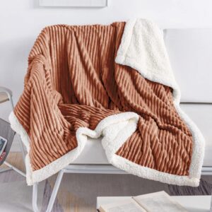 Blanket Fleece Throw – 51x63, Caramel – Soft, Plush, Fluffy, Fuzzy, Warm, Cozy, Thick – Perfect for Couch, Bed, Sofa, Chair - Reversible Throw Blanket