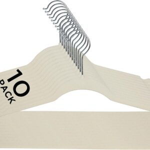 10 Super Slim Velvet Huggable Hangers in Ivory