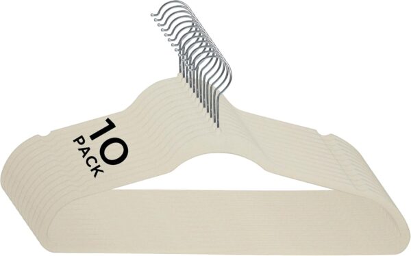 10 Super Slim Velvet Huggable Hangers in Ivory