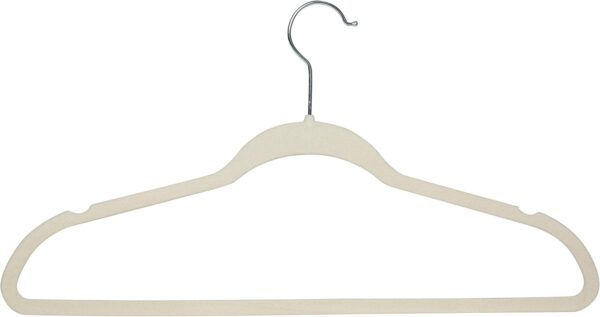 10 Super Slim Velvet Huggable Hangers in Ivory - Image 2