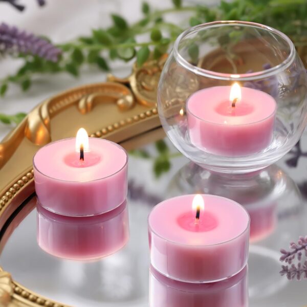 Pure Lavender Scented Tealight Candles, 36 Pack Natural Palm Tea Lights Candles for Home Scented, 4 Hour Small Votives with Natural Essential Oils for Home Aromatherapy, Baby Shower Favors