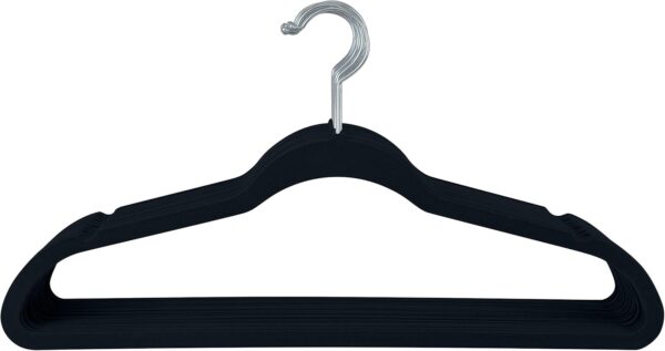 10 Super Slim Velvet Huggable Hangers in Black