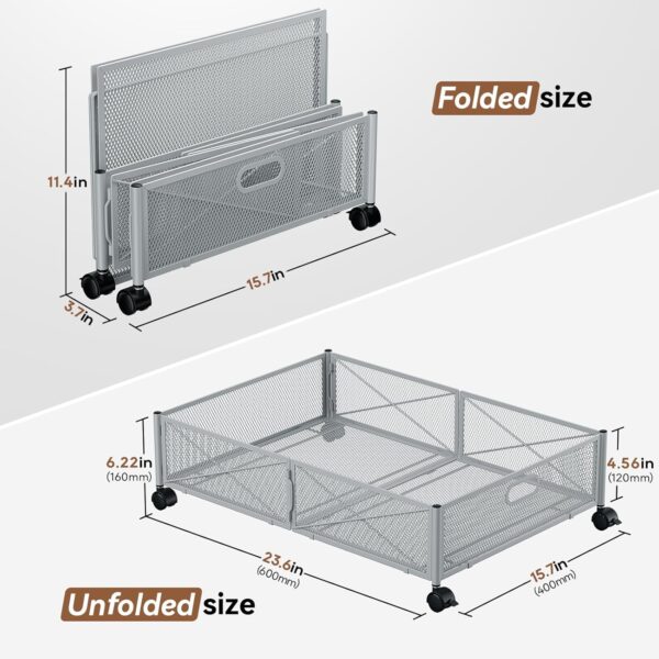 Under Bed Storage, Under the Bed Storage Containers with Wheels, Under Bed Shoe Storage Organizer Drawer for Bedroom Clothes Shoes Blankets -2Pack - Image 2