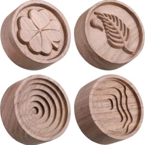 4 Packs Wood Essential Oil Diffuser Bulk Small Passive Oil Diffusers Aromatherapy Round Wooden Grain Portable Air Freshener for Car Aromatherapy Home Office Bathroom(Brown)