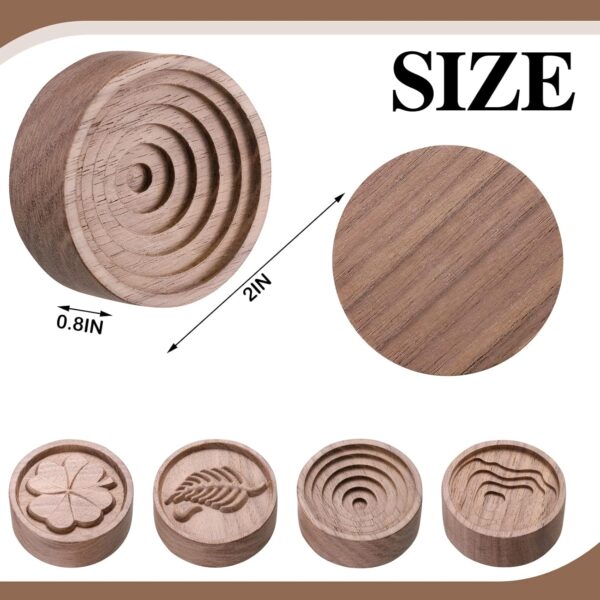 4 Packs Wood Essential Oil Diffuser Bulk Small Passive Oil Diffusers Aromatherapy Round Wooden Grain Portable Air Freshener for Car Aromatherapy Home Office Bathroom(Brown) - Image 2