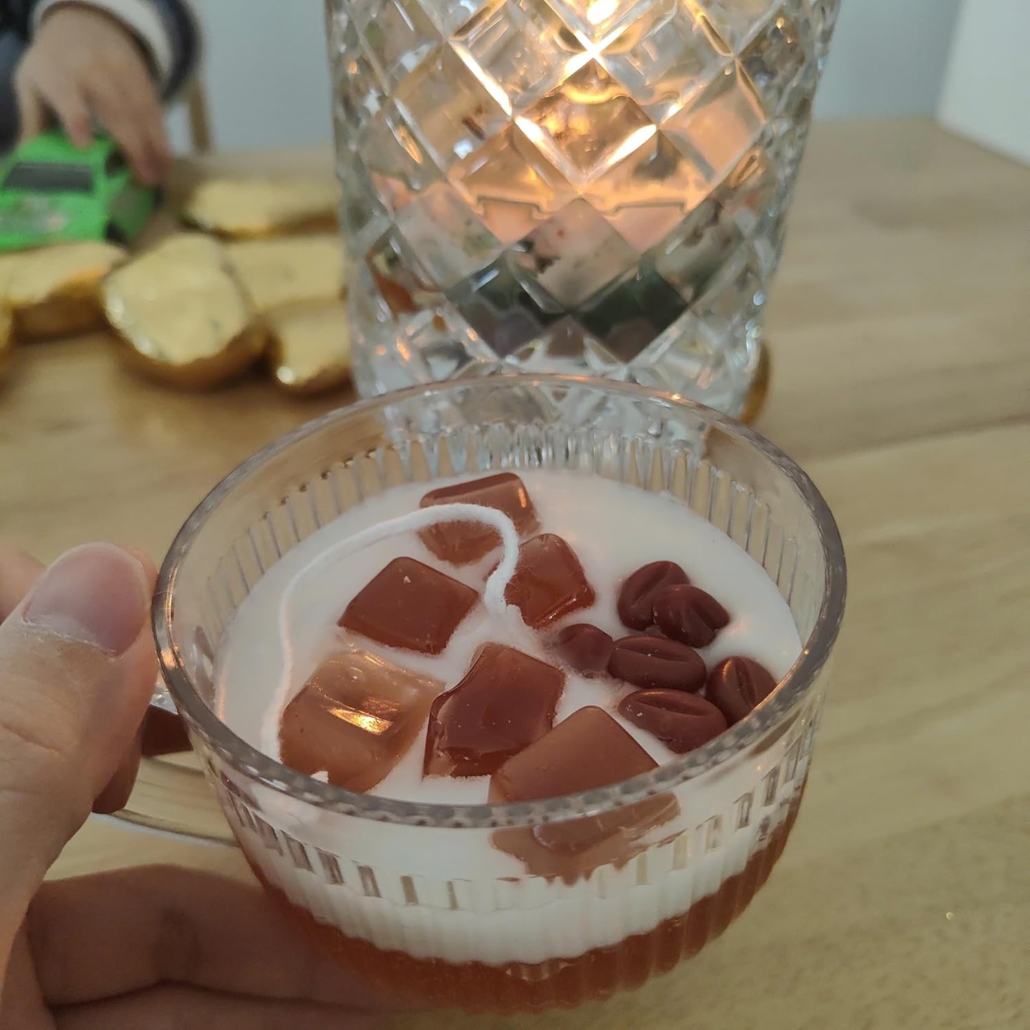 Artistic Scented Candle for Coffee Lovers, ICE Latte Cup Design. Enjoy a Relaxing ambiance Even When IT Isn't lit. Ideally Used with Candle Melting Lamps(Medium, White Lotus) - Image 2