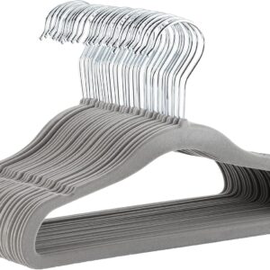 Kids Velvet, Non-Slip Clothes Hangers (baby/toddler), 11.6 inches (for baby clothes), Pack of 30, Gray