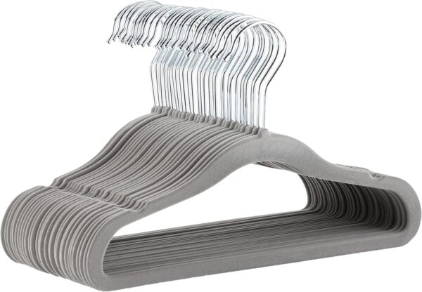 Kids Velvet, Non-Slip Clothes Hangers (baby/toddler), 11.6 inches (for baby clothes), Pack of 30, Gray